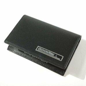 新品1円～★CK CALVIN KLEIN カルバンクライン メンズ 牛革レザー 名刺入れ カードケース 黒 箱付 ポリッシュ プレゼントに♪◆8444◆の画像4