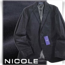 新品1円～★ニコル セレクション NICOLE selection メンズ コーデュロイ テーラードジャケット 44 S ブラック 黒 本物 ◆8492◆_画像1