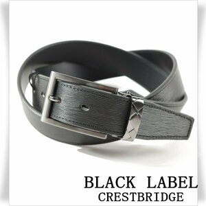 新品1円～★定価2.2万 BLACK LABEL ブラックレーベル クレストブリッジ メンズ 日本製 牛革レザーベルト F 黒 ブラック ビジネス◆8648◆