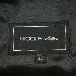 新品1円～★ニコル セレクション NICOLE selection ウール毛 ストライプ シングルスーツ 46 M 黒 ノータック 春秋冬スリーシーズン◆9085◆の画像8