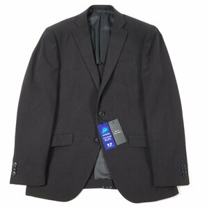 新品1円～★定価5.3万 Black On TETE HOMME テットオム ストレッチ スリーピーススーツ 94A6 ノータック 織柄 黒 ブラック◆9147◆の画像4