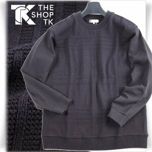  new goods 1 jpy ~*THE SHOP TK Takeo Kikuchi long sleeve crew neck front knitted pull over M navy sweatshirt regular shop genuine article *9177*