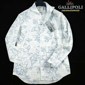 新品1円～★定価1.3万 GALLIPOLI camiceria ガリポリカミチェリア 日本製 長袖 日本製 コットンリネンシャツ イタリア生地 52 XXL ◆9216◆