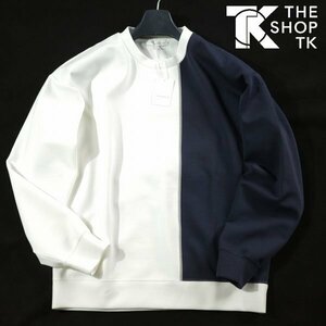  new goods 1 jpy ~*THE SHOP TK Takeo Kikuchi long sleeve is Rico si. exist clean . material stretch cardboard panel pull over sweatshirt M *9327*