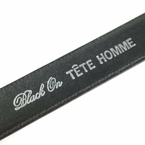 新品1円～★定価0.9万 Black On TETE HOMME テットオム 牛革レザー ビジネスベルト フリーサイズ 本革 黒 ブラック 本物◆9646◆の画像7