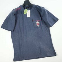 新品1円～★Ed Hardy エドハーディー メンズ 半袖 コットン綿 天竺 ポケット付き Tシャツ LL ネイビー クルーネック カットソー ◆9830◆_画像5