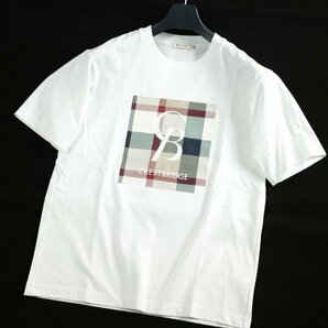 新品1円～★CB CRESTBRIDGE クレストブリッジ メンズ 半袖 チェックロゴ Tシャツ M 白 ブラックレーベル 三陽商会◆9851◆の画像5