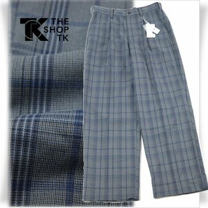 新品1円～★THE SHOP TK タケオキクチ メンズ TRストレッチワイドパンツ M グレンチェック 本物◆1042◆