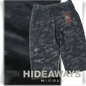  new goods 1 jpy ~*HIDEAWAYS NICOLE is Ida way Nicole men's spring summer camouflage pattern short pants 44 S black black regular shop genuine article *1105*