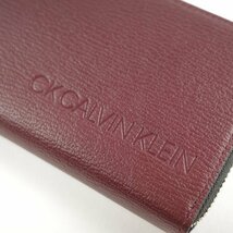 新品1円～★CK CALVIN KLEIN カルバン クライン 箱付き 牛革レザー ラウンドファスナー長財布 ロングウォレット ロック 撥水 本物◆1130◆_画像3