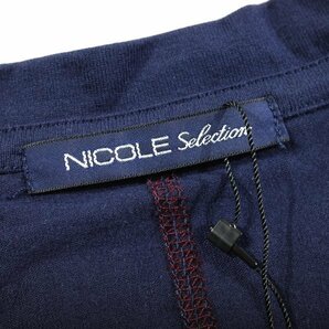 新品1円～★ニコル セレクション NICOLE selection メンズ ストレッチ 半袖 クルーネック ロゴカットソー 46 M ネイビー Tシャツ ◆1192◆の画像8