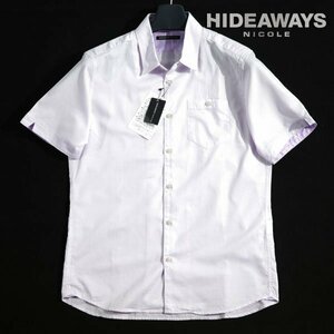  new goods 1 jpy ~*HIDEAWAYS NICOLE is Ida way Nicole men's car n blur -tsu il short sleeves shirt 46 M lavender regular shop genuine article *1202*