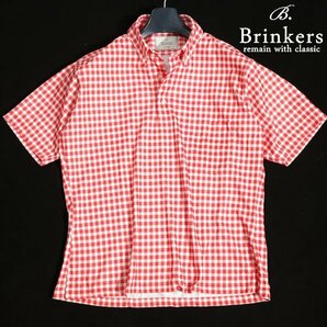 新品1円～★Brinkers ブリンカーズ メンズ 半袖ボタンダウンポロシャツ L ギンガムチェック 正規店本物 ◆1281◆の画像1