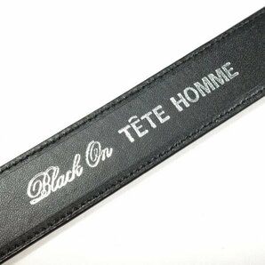 新品1円～★定価0.9万 Black On TETE HOMME テットオム 牛革レザー ビジネスベルト フリーサイズ 本革 黒 ブラック 本物◆1293◆の画像7