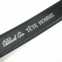 新品1円～★定価0.9万 Black On TETE HOMME テットオム 牛革レザー ビジネスベルト フリーサイズ 本革 黒 ブラック 本物◆1291◆_画像7