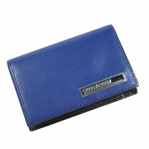 新品1円～★CK CALVIN KLEIN カルバンクライン メンズ 牛革レザー 名刺入れ カードケース 紺 箱付 ポリッシュ プレゼントに♪◆1323◆の画像3