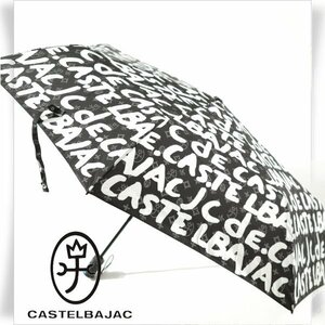  new goods 1 jpy ~*CASTELBAJAC Castelbajac automatic opening and closing folding umbrella UV cut water-repellent . rain combined use 55cm 8ps.@. one touch Jump type *1537*