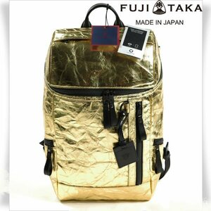 新品1円～★定価8.5万 FT by FUJITAKA エフティー バイ フジタカ 日本製 ホーク デロリアン レザーリュックサック バッグ ゴールド◆1566◆