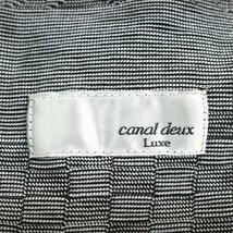 新品1円～★定価1.1万 canal deux luxe ムッシュニコル ワイヤーカラー 七分袖ジャケット 48 L 市松柄 カットソー生地 ストレッチ ◆1588◆_画像3