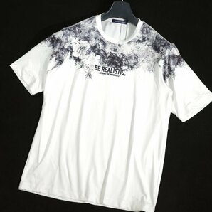 新品1円～★ニコル セレクション NICOLE selection メンズ 半袖 ストレッチ クルーネックTシャツ カットソー 46 M 白 フラワー ◆1599◆の画像5