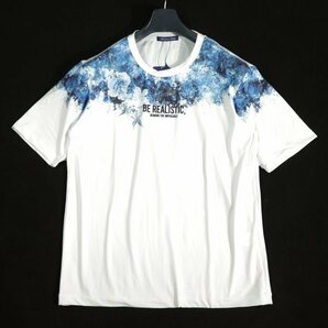 新品1円～★ニコル セレクション NICOLE selection メンズ 半袖 ストレッチ クルーネックTシャツ カットソー 50 LL 白 フラワー ◆1597◆の画像4