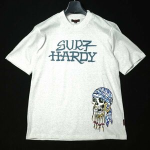 新品1円～★Ed Hardy エドハーディー メンズ 半袖 コットン綿 天竺 Tシャツ L グレー クルーネック カットソー ◆1626◆