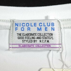 新品1円～★ニコルクラブフォーメン NICOLE CLUB FOR MEN ストレッチ 配色切替クルーネックカットソー 半袖Ｔシャツ 46 M 白 本物 ◆1609◆の画像7