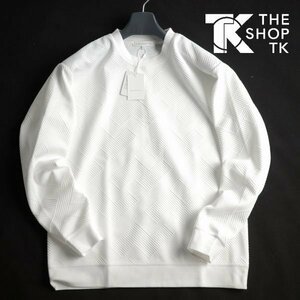 new goods 1 jpy ~*THE SHOP TK Takeo Kikuchi long sleeve ... links ja card pull over sweatshirt cut and sewn M white regular shop genuine article *1648*