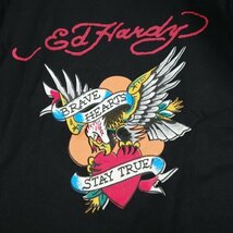 新品1円～★Ed Hardy エドハーディー メンズ 半袖 コットン綿 天竺 Tシャツ L 黒 ブラック クルーネック カットソー ◆1719◆_画像8