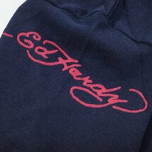 新品1円～★Ed Hardy エドハーディー メンズ 半袖 コットン綿 天竺 ポケット付き Tシャツ M ネイビー クルーネック カットソー ◆1718◆_画像4