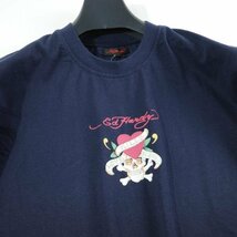 新品1円～★Ed Hardy エドハーディー メンズ 半袖 コットン綿 天竺 ポケット付き Tシャツ M ネイビー クルーネック カットソー ◆1718◆_画像7