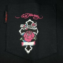 新品1円～★Ed Hardy エドハーディー メンズ 半袖 コットン綿 天竺 ポケット付き Tシャツ LL 黒 ブラック クルーネック カットソー◆1749◆_画像5