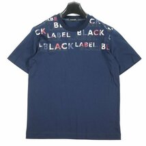 新品1円～★定価1.6万 BLACK LABEL ブラックレーベル クレストブリッジ 半袖 ロゴ チェック Tシャツ カットソー M 紺 ネイビー ◆1763◆_画像3