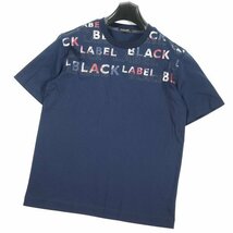 新品1円～★定価1.6万 BLACK LABEL ブラックレーベル クレストブリッジ 半袖 ロゴ チェック Tシャツ カットソー M 紺 ネイビー ◆1763◆_画像5