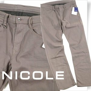 新品1円～★ニコル セレクション NICOLE selection メンズ ストレッチ ブラウン ストレート カラーデニム パンツ 48 L ジーンズ◆1928◆