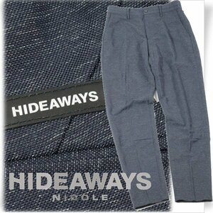 新品1円～★定価1.5万 HIDEAWAYS NICOLE ハイダウェイ ニコル メンズ メッシュファブリック イージーパンツ 44 S ネイビー ◆1893◆