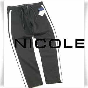 新品1円～★ニコル セレクション NICOLE selection メンズ ストレッチ イージーパンツ サイドラインパンツ 50 LL 黒 ブラック ◆1890◆