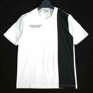 新品1円～★ニコルクラブフォーメン NICOLE CLUB FOR MEN ストレッチ 配色切替クルーネックカットソー 半袖Ｔシャツ 46 M 白 本物 ◆1907◆の画像3