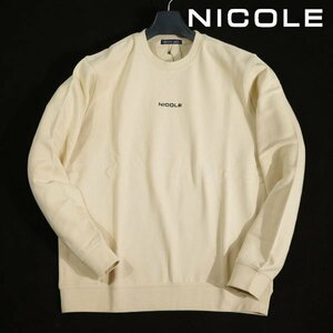 新品1円～★ニコル セレクション NICOLE selection メンズ 長袖 綿 コットン クルーネック トレーナー 50 LL スウェット ベージュ ◆1911◆