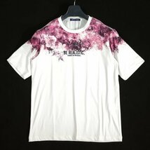 新品1円～★ニコル セレクション NICOLE selection メンズ 半袖 ストレッチ クルーネックTシャツ カットソー 50 LL 白 フラワー ◆1914◆_画像3