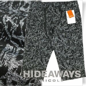 新品1円～★HIDEAWAYS NICOLE ハイダウェイ ニコル メンズ 春夏 カットソークロップドパンツ 44 S 黒 正規店本物◆2014◆