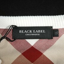 新品1円～★定価1.9万 BLACK LABEL ブラックレーベル クレストブリッジ 長袖 シャドーチェックバックプリントカットソー LL 白◆2082◆_画像4