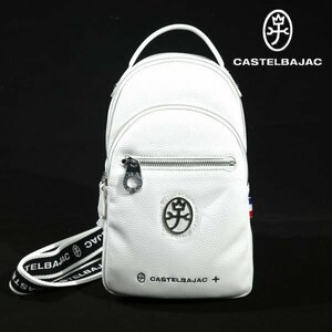  new goods 1 jpy ~* regular price 1.9 ten thousand CASTELBAJAC Castelbajac men's body bag shoulder bag white halogen light weight one shoulder *2101*