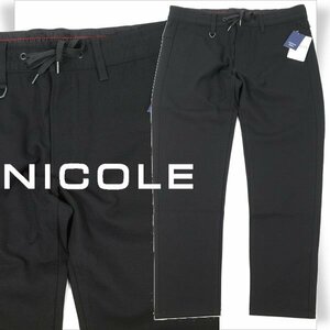  новый товар 1 иен ~* Nicole selection NICOLE selection мужской стрейч легкий брюки боковой линия брюки 50 LL чёрный черный *2111*