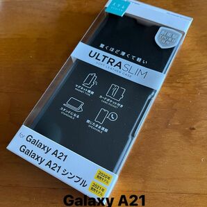 Galaxy A21 Galaxy A21シンプル　ソフトレザーケース 磁石　手帳型　ブラック　カバー
