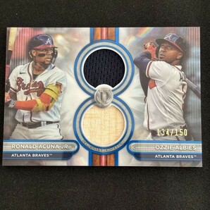 2023 Topps Tribute Baseball Ronald Acuna Jr./Ozzie Albies Dual Relic Blue /150の画像1