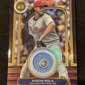 2024 Topps Tribute Baseball Aaron Nola Stamp Relic Gold /75の画像1
