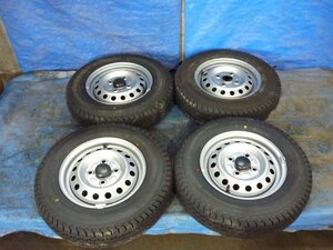 【新車外し 未使用品】ダイハツ純正 12×4.00B 4H-100PCD ヨコハマ SUPERVAN355 145/80R12 LT 20　年製 タイヤ・ホイールセット