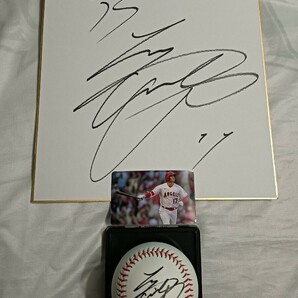 侍ジャパン ロサンゼルス・ドジャース 大谷翔平選手 直筆サインボール＋直筆サイン色紙 激レア 日本ハムファイターズの画像1