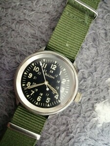 アンティーク　ブローバ　軍用時計　自動巻き　カーキ　ベトナム戦争　ミリタリーウォッチ　ヴィンテージ　メンズ　腕時計　アメリカ軍